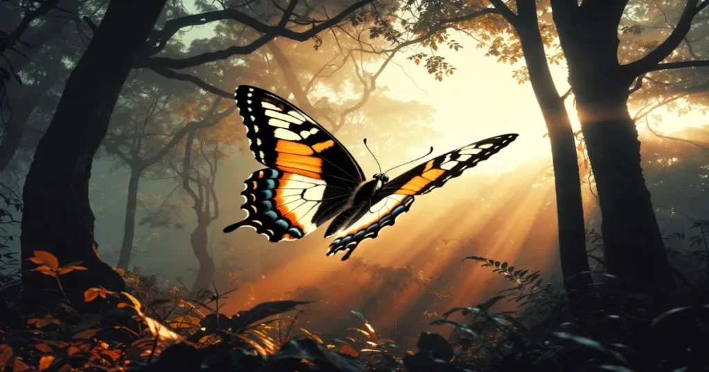 Black, Orange and White Butterfly