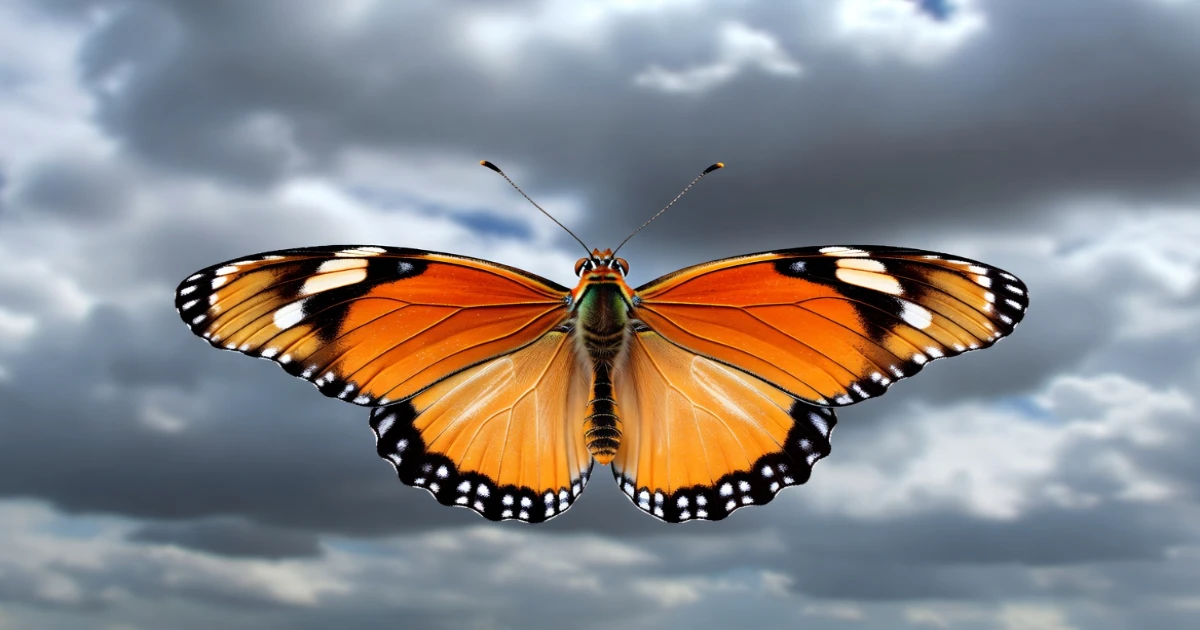 Black, Orange and White Butterfly