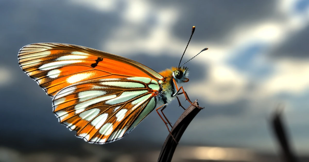 Black, Orange and White Butterfly