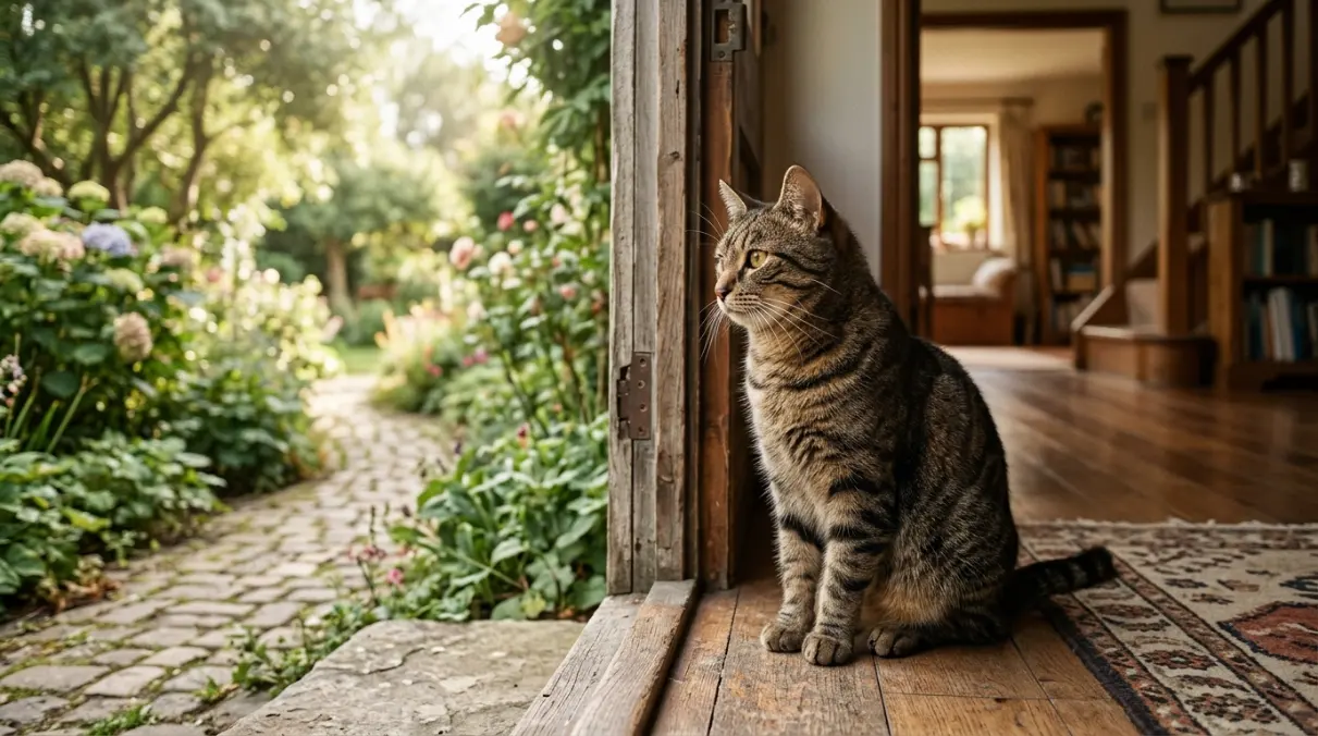 cat sitting at door dream meaning opportunity or decision