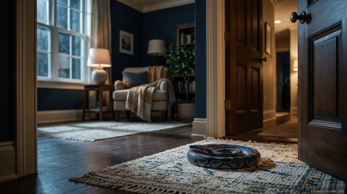 dream about snake in house meaning with a symbolic snake near a doorway