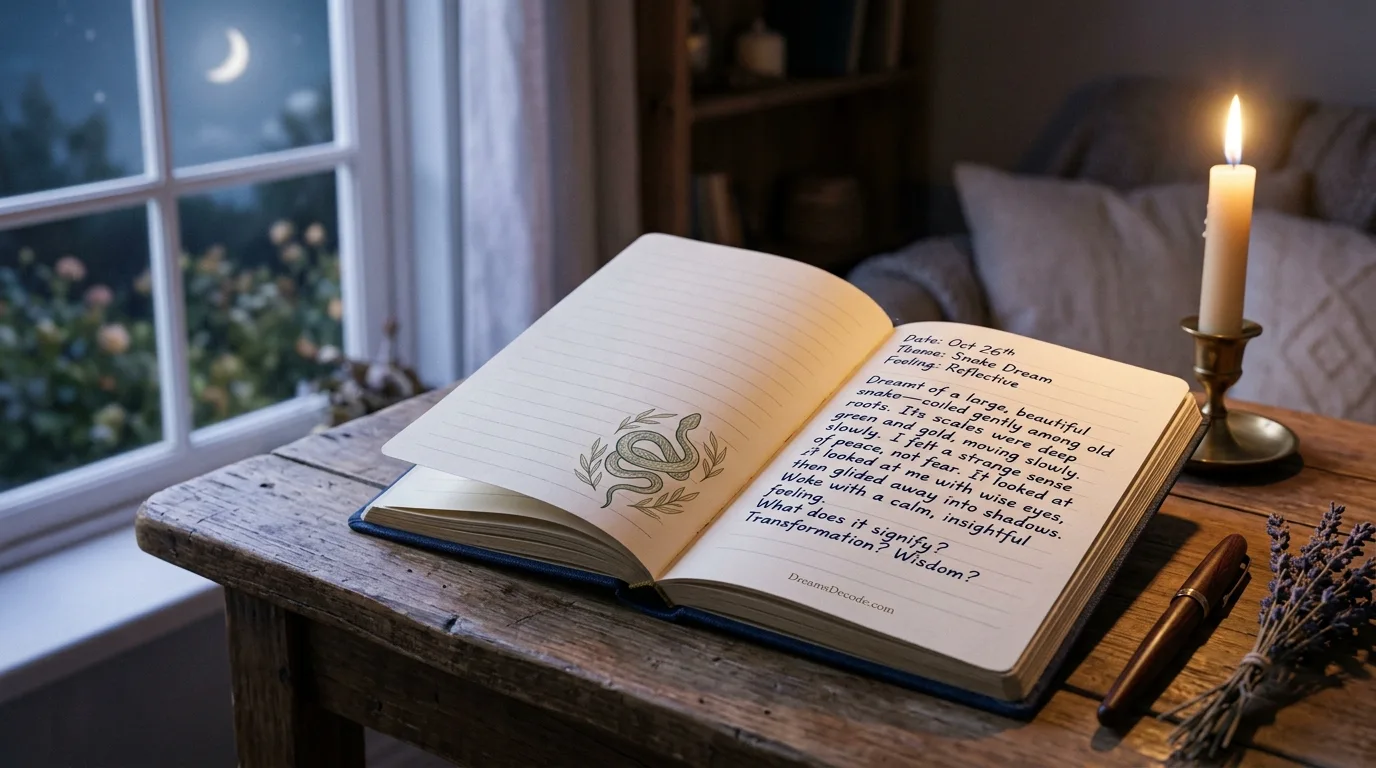 how to interpret a snake dream with journal reflection and symbolic dream notes