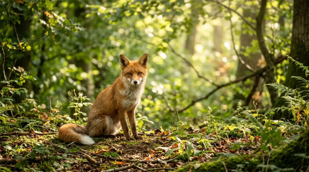 fox in a dream appearing in a quiet forest, fox dream meaning symbolism