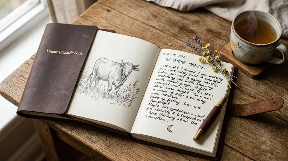 Journaling about cow dream meaning reflection and self-care