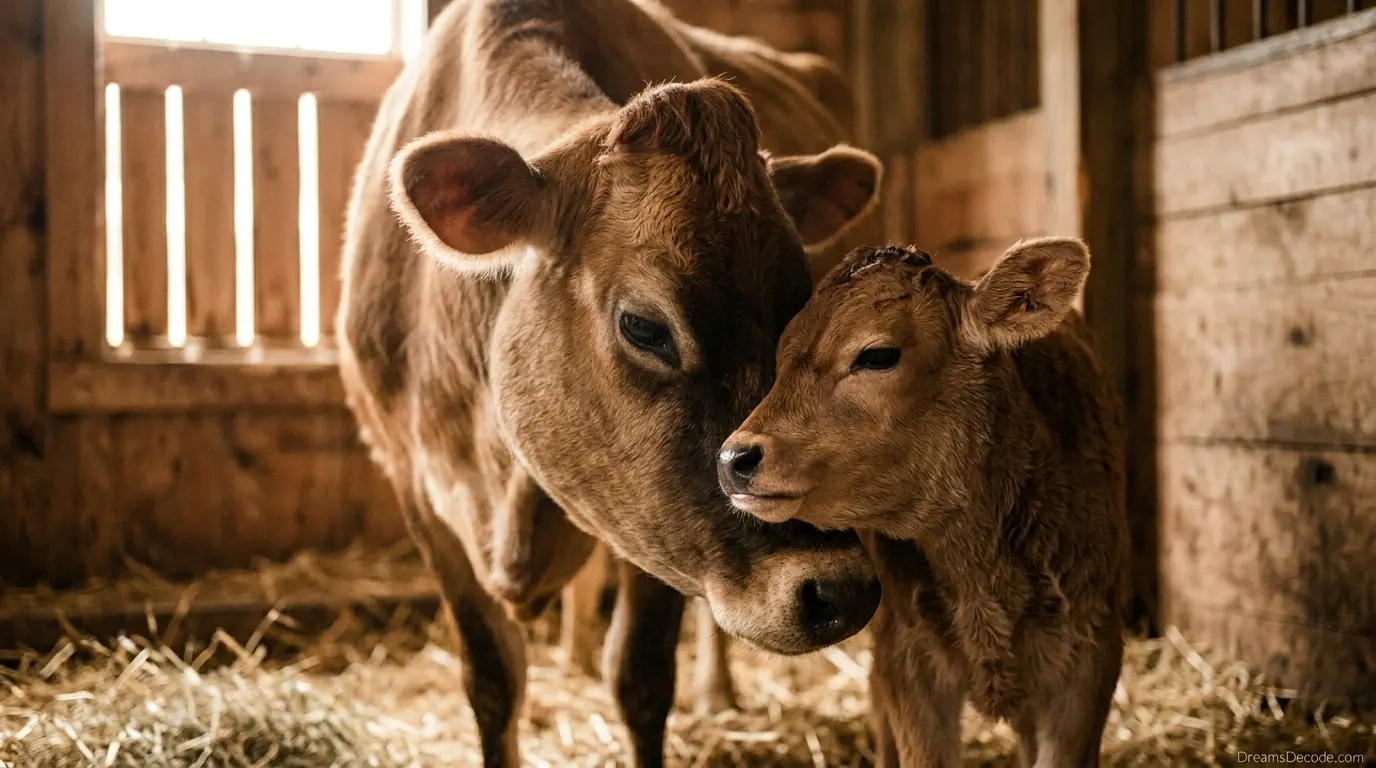 Cow with calf dream meaning maternal protection and nurturing