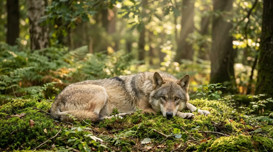 wolf dream meaning calm wolf in forest